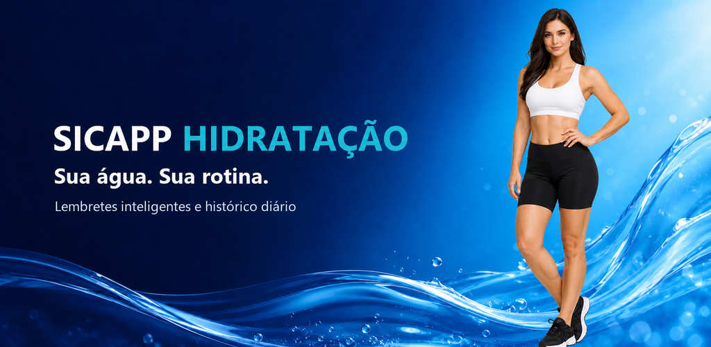 Apresentação do SICAPP Beber Água com lembretes inteligentes e histórico diário
